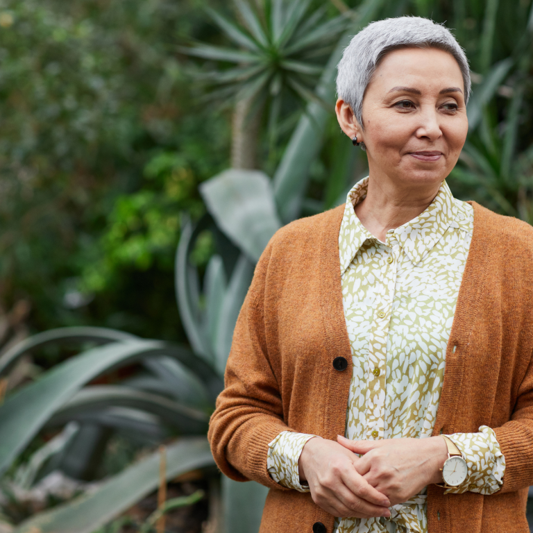 Woman experiencing menopause